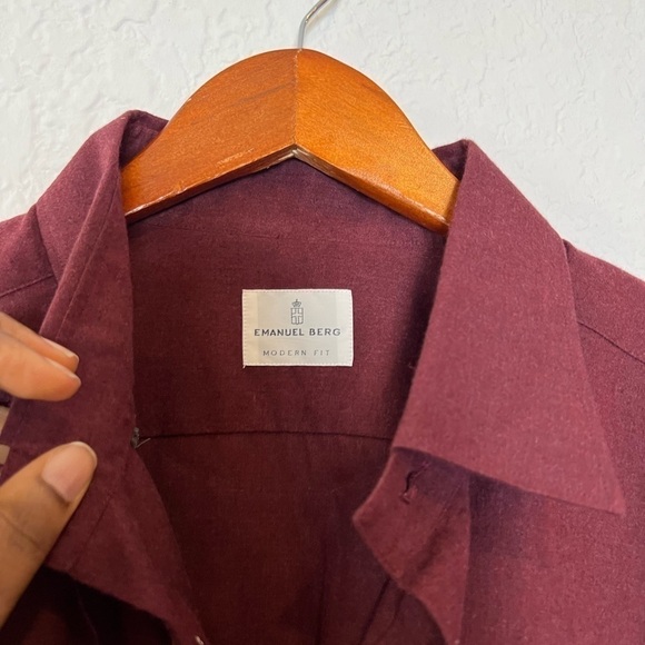 EMANUEL BERG Herringbone Flannel Modern Fit Shirt - Picture 5 of 7